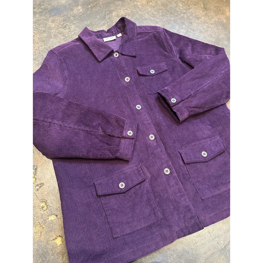 Purple Corduroy Sherpa Lined Jacket Womens XL Button Up Workwear Barn Jacket